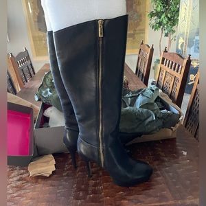 Vince Camuto Leather Black Boots- NEW